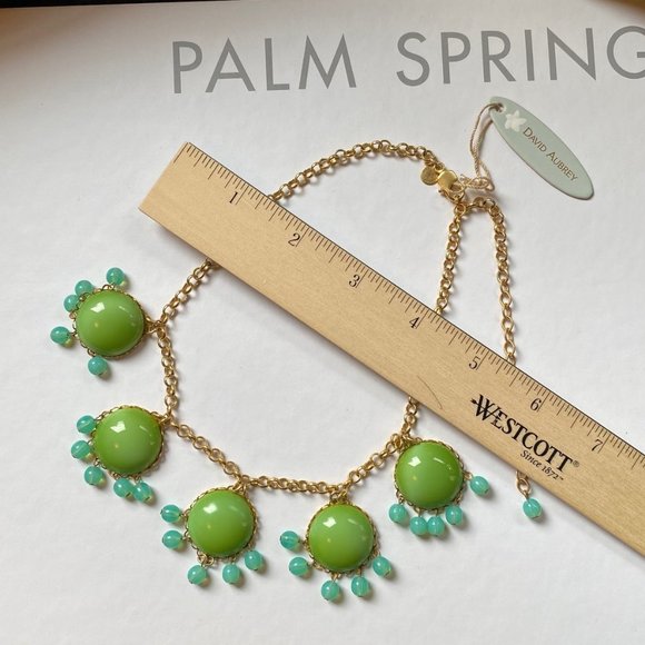 NWT David Aubrey Green Bubble Chain Statement Necklace (Original Packagi… - Picture 11 of 13